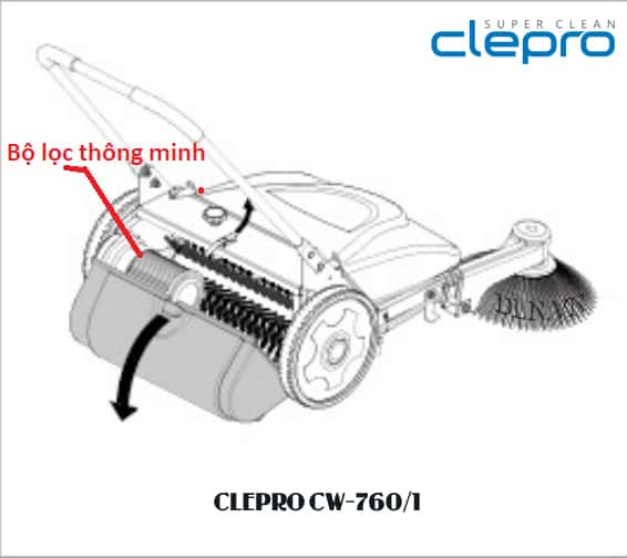 Bộ lọc thông minh xe quét rác đẩy tay ClePro CW 760/1